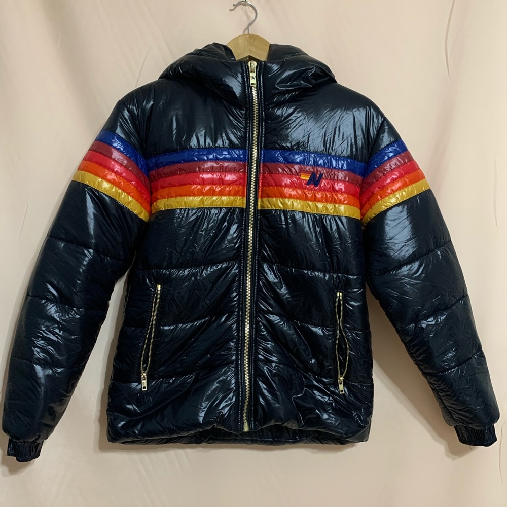 NEW Aviator nation WOMEN'S 5 STRIPE PUFF JACKET